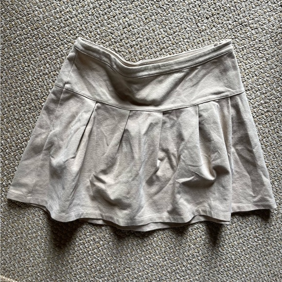 Gap Skirt Girls Size Xl 12 cotton pleated school uniform tan side zip adult Sm - Picture 7 of 9